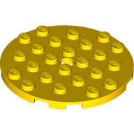 LEGO Yellow Plate, Round 6 x 6 with Hole 11213 - 6214348