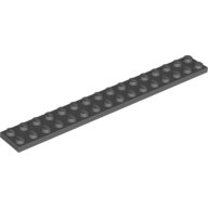 LEGO Dark Bluish Gray Plate 2 x 16 4282 - 4210796