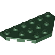 LEGO Dark Green Wedge, Plate 3 x 6 Cut Corners 2419 - 6055085