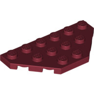 LEGO Dark Red Wedge, Plate 3 x 6 Cut Corners 2419 - 6028118