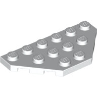 LEGO White Wedge, Plate 3 x 6 Cut Corners 2419 - 241901