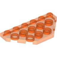 LEGO Trans-Neon Orange Wedge, Plate 3 x 6 Cut Corners 2419 - 4260403