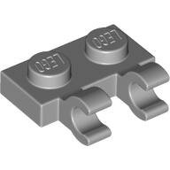 LEGO Light Bluish Gray Plate, Modified 1 x 2 with 2 Open O Clips (Horizontal Grip) 60470b - 6337268