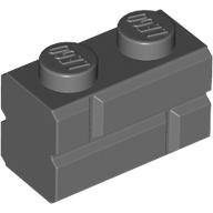 LEGO Dark Bluish Gray Brick, Modified 1 x 2 with Masonry Profile 98283 - 6000311