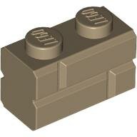 LEGO Dark Tan Brick, Modified 1 x 2 with Masonry Profile 98283 - 4646577