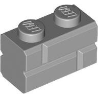 LEGO Light Bluish Gray Brick, Modified 1 x 2 with Masonry Profile 98283 - 6000066