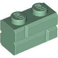 LEGO Sand Green Brick, Modified 1 x 2 with Masonry Profile 98283 - 6075617