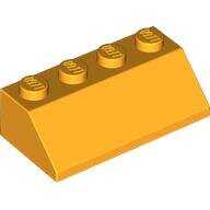 LEGO Bright Light Orange Slope 45 2 x 4 3037 - 6195281