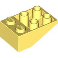 LEGO Bright Light Yellow Slope, Inverted 33 3 x 2 with Flat Bottom Pin and Connections between Studs 3747b - 6373306