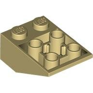 LEGO Tan Slope, Inverted 33 3 x 2 with Flat Bottom Pin and Connections between Studs 3747b - 4500453