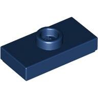 LEGO Dark Blue Plate, Modified 1 x 2 with 1 Stud with Groove and Bottom Stud Holder (Jumper) 15573 - 6092588