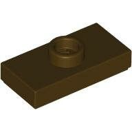 LEGO Dark Brown Plate, Modified 1 x 2 with 1 Stud with Groove and Bottom Stud Holder (Jumper) 15573 - 6404033