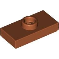 LEGO Dark Orange Plate, Modified 1 x 2 with 1 Stud with Groove and Bottom Stud Holder (Jumper) 15573 - 6092602