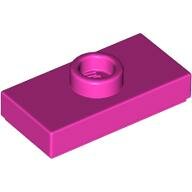 LEGO Dark Pink Plate, Modified 1 x 2 with 1 Stud with Groove and Bottom Stud Holder (Jumper) 15573 - 6217794