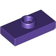 LEGO Dark Purple Plate, Modified 1 x 2 with 1 Stud with Groove and Bottom Stud Holder (Jumper) 15573 - 6092604