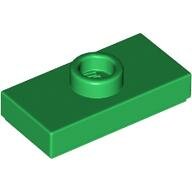LEGO Green Plate, Modified 1 x 2 with 1 Stud with Groove and Bottom Stud Holder (Jumper) 15573 - 6092586