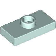 LEGO Light Aqua Plate, Modified 1 x 2 with 1 Stud with Groove and Bottom Stud Holder (Jumper) 15573 - 6097303