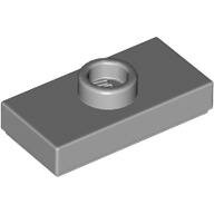 LEGO Light Bluish Gray Plate, Modified 1 x 2 with 1 Stud with Groove and Bottom Stud Holder (Jumper) 15573 - 6066097