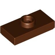LEGO Reddish Brown Plate, Modified 1 x 2 with 1 Stud with Groove and Bottom Stud Holder (Jumper) 15573 - 6092590