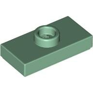 LEGO Sand Green Plate, Modified 1 x 2 with 1 Stud with Groove and Bottom Stud Holder (Jumper) 15573 - 6184432