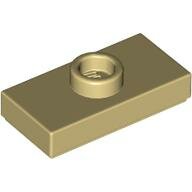 LEGO Tan Plate, Modified 1 x 2 with 1 Stud with Groove and Bottom Stud Holder (Jumper) 15573 - 6092587