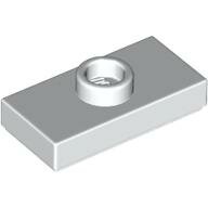 LEGO White Plate, Modified 1 x 2 with 1 Stud with Groove and Bottom Stud Holder (Jumper) 15573 - 6051511