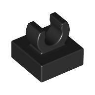 LEGO Black Tile, Modified 1 x 1 with Open O Clip 15712 - 6066102