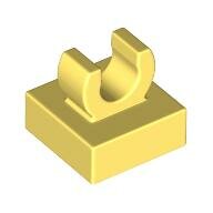 LEGO Bright Light Yellow Tile, Modified 1 x 1 with Open O Clip 15712 - 6348060