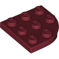 LEGO Dark Red Plate, Round Corner 3 x 3 30357 - 6287664
