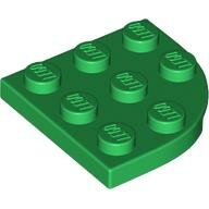LEGO Green Plate, Round Corner 3 x 3 30357 - 4541187
