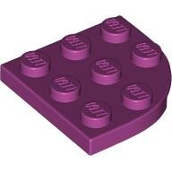 LEGO Magenta Plate, Round Corner 3 x 3 30357 - 6112979