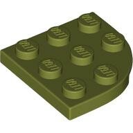 LEGO Olive Green Plate, Round Corner 3 x 3 30357 - 6372468