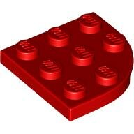 LEGO Red Plate, Round Corner 3 x 3 30357 - 4178428