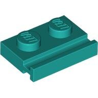 LEGO Dark Turquoise Plate, Modified 1 x 2 with Door Rail 32028 - 6441762