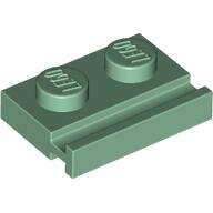 LEGO Sand Green Plate, Modified 1 x 2 with Door Rail 32028 - 4164412