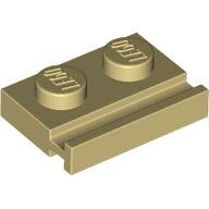 LEGO Tan Plate, Modified 1 x 2 with Door Rail 32028 - 4160483