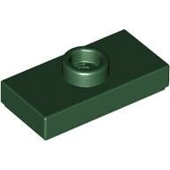 LEGO Dark Green Plate, Modified 1 x 2 with 1 Stud with Groove and Bottom Stud Holder (Jumper) 15573 - 6192250