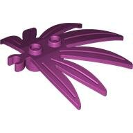 LEGO Magenta Plant Leaves 6 x 5 Swordleaf with Open O Clip Thick 10884 - 6253887