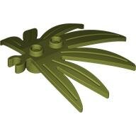 LEGO Olive Green Plant Leaves 6 x 5 Swordleaf with Open O Clip Thick 10884 - 6177721