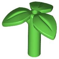 LEGO Bright Green Plant Stem with Bar, 3 Leaves, and Small Pin Hole 37695 - 6235080