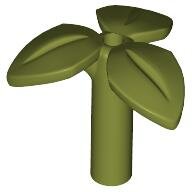 LEGO Olive Green Plant Stem with Bar, 3 Leaves, and Small Pin Hole 37695 - 6285465