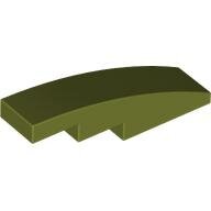 LEGO Olive Green Slope, Curved 4 x 1 61678 - 6042961