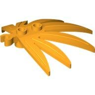LEGO Bright Light Orange Plant Leaves 6 x 5 Swordleaf with Open O Clip Thick 10884 - 6284677