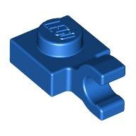 LEGO Blue Plate, Modified 1 x 1 with Open O Clip (Horizontal Grip) 61252 - 4520946