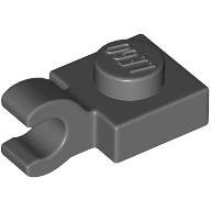 LEGO Dark Bluish Gray Plate, Modified 1 x 1 with Open O Clip (Horizontal Grip) 61252 - 4579354