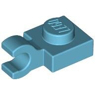 LEGO Medium Azure Plate, Modified 1 x 1 with Open O Clip (Horizontal Grip) 61252 - 6176255