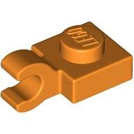 LEGO Orange Plate, Modified 1 x 1 with Open O Clip (Horizontal Grip) 61252 - 4593773