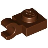 LEGO Reddish Brown Plate, Modified 1 x 1 with Open O Clip (Horizontal Grip) 61252 - 6236779