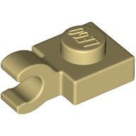 LEGO Tan Plate, Modified 1 x 1 with Open O Clip (Horizontal Grip) 61252 - 4520947