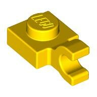 LEGO Yellow Plate, Modified 1 x 1 with Open O Clip (Horizontal Grip) 61252 - 4540040